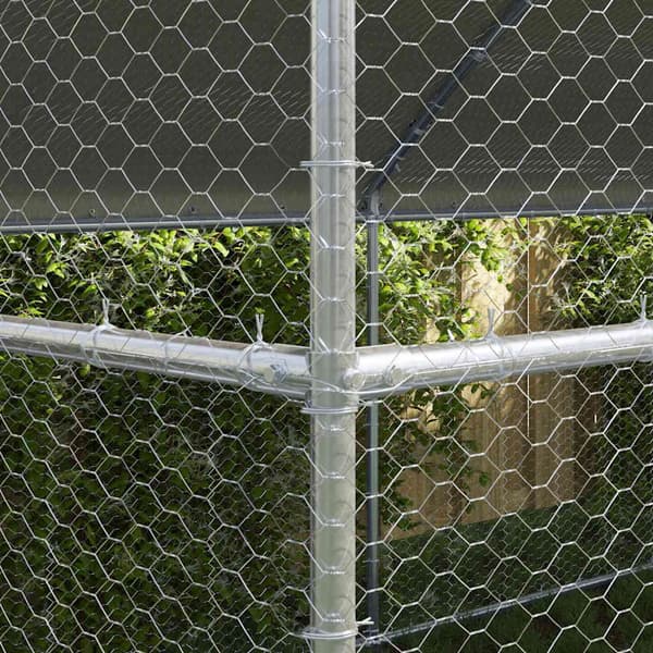 vidaXL Hönshus 4 st silver 800 x 200 x 198,5 cm Galvaniserat Stål