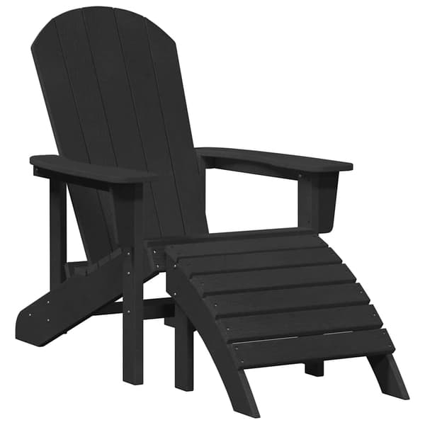 vidaXL Trädgård Stol 3 pcs Svart polyeten