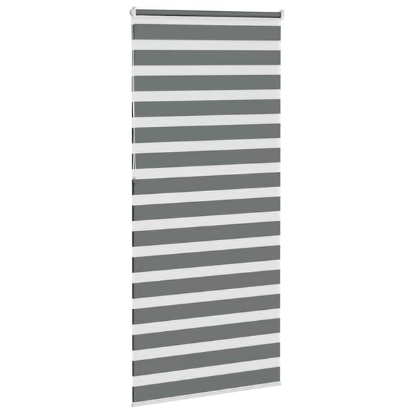vidaXL Rullgardin zebra mörkgrå 110x230 cm tyg bredd 105,9cm polyester