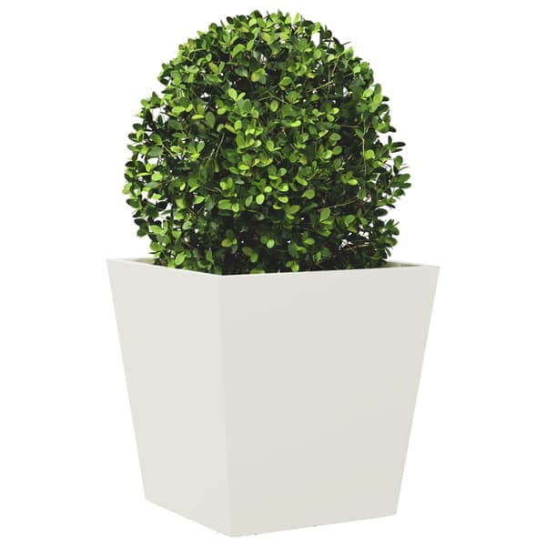vidaXL Trädgårdskruka vit 40x40x40 cm stål