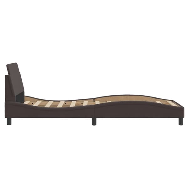 vidaXL Bed Frame "Dover" Dark Brown 90x200 cm Fabric
