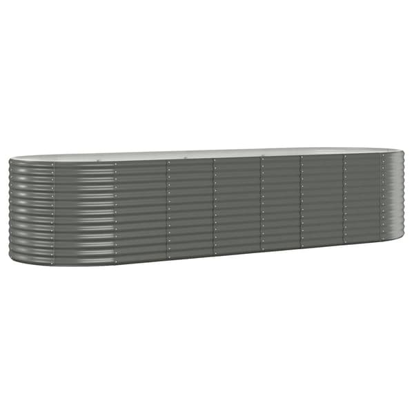 vidaXL Høybed galvanisert stål 322x100x68 cm grå