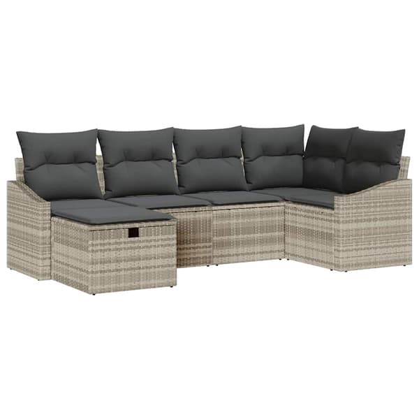 vidaXL Soffset med kudde 6 pcs konstrotting