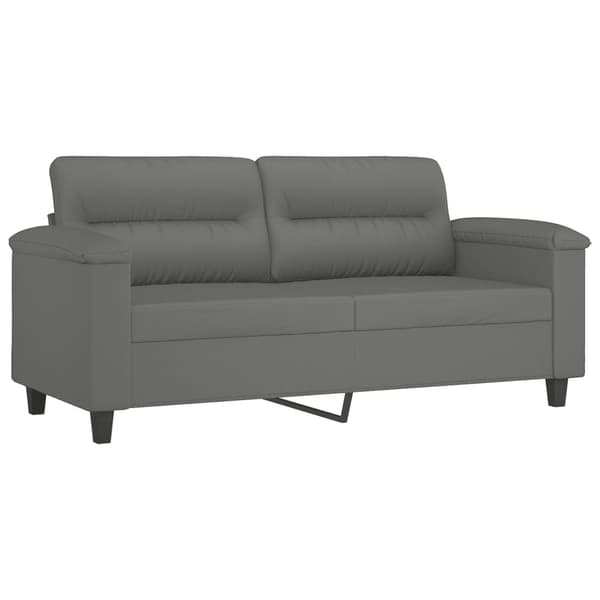 vidaXL 2-sitssoffa med prydnadskuddar mörkgrå 140 cm mikrofibertyg