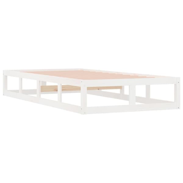 vidaXL Sengeramme hvit 75x190 cm Small Single heltre