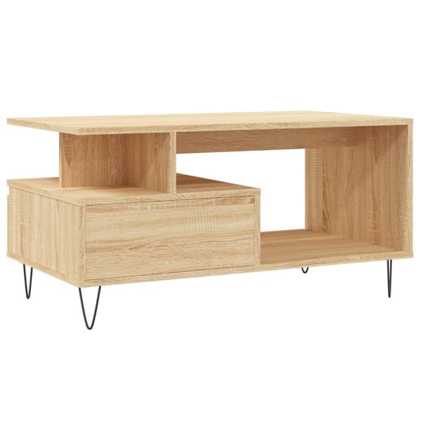 vidaXL Salongbord sonoma eik 90x49x45 cm konstruert tre