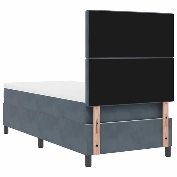 vidaXL Bäddfjäder med madrass Mörkgrå 90 x 200 cm Sammet