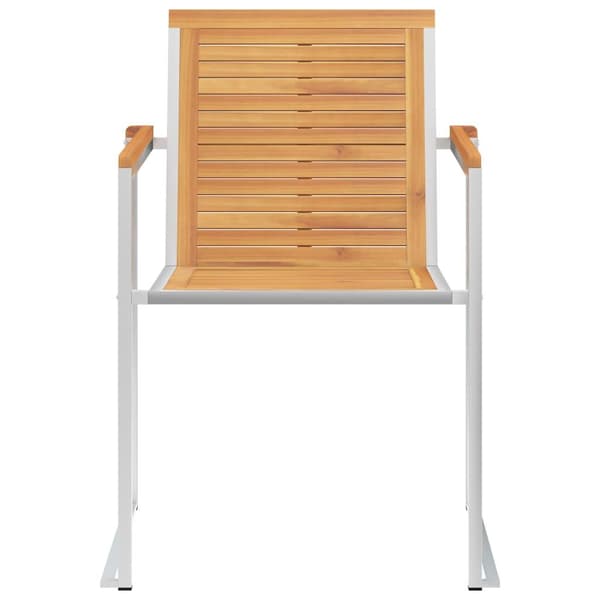 vidaXL Trädgårdsstolar 2 st med dynor massiv teak och stål