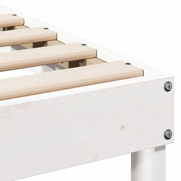 vidaXL Sängram Vit 90 x 200 cm Massiv furu