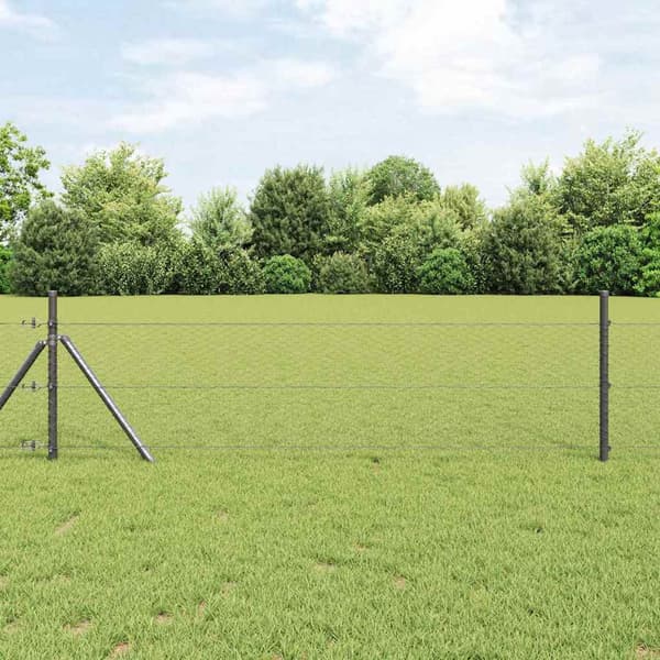 vidaXL Gjerdepåle Grå 10 x 0,4 m (25 mm mesh) Stål og PVC