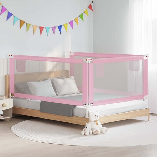 vidaXL Sengehest småbarn rosa 200x25 cm stoff