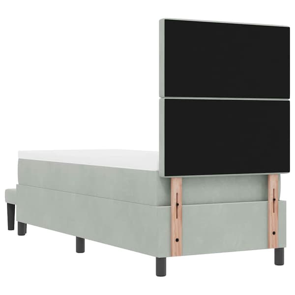 vidaXL Bäddfjäder med madrass Ljusgrå 80 x 200 cm Sammet