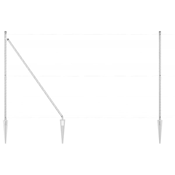 vidaXL Stängselstolpe 7 pcs Silver Stål