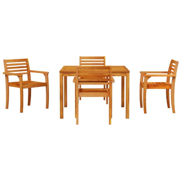 vidaXL Hage Spisegruppe 5 pcs Brun Solid akasietre