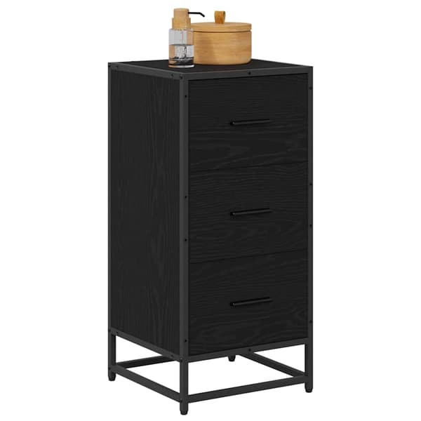 vidaXL Serviesskap Svart Eik 35,5 x 35 x 76 cm