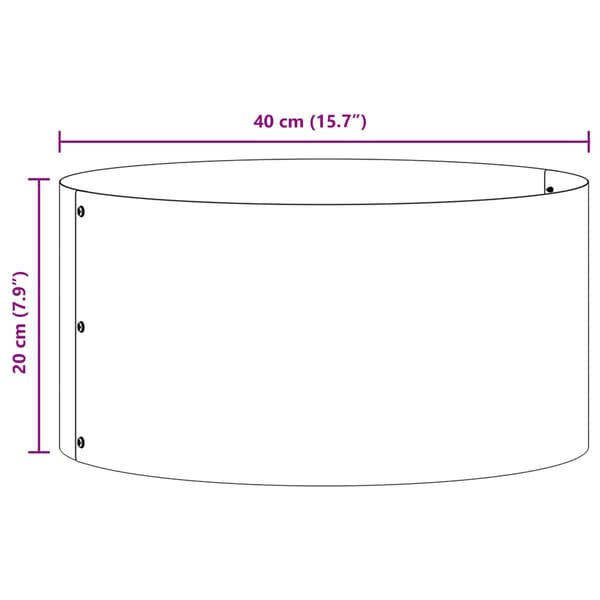 vidaXL Plante ring Brun 40 x 40 x 20 cm Cortenstål