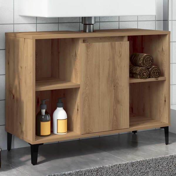 vidaXL Servantskap artisan eik 80x33x60 cm konstruert tre