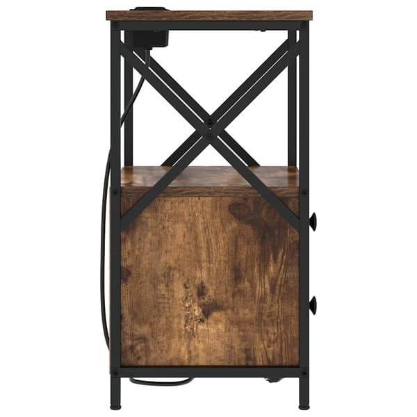 vidaXL Nattbordskap 2 pcs Røkt eik 40 x 31 x 60 cm Konstruert tre