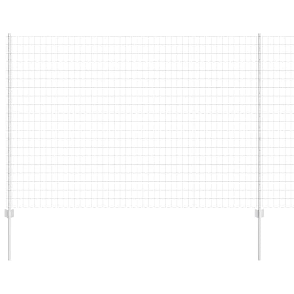 vidaXL Gjerde med stolpe sølv 1,5 x 10 m Stål