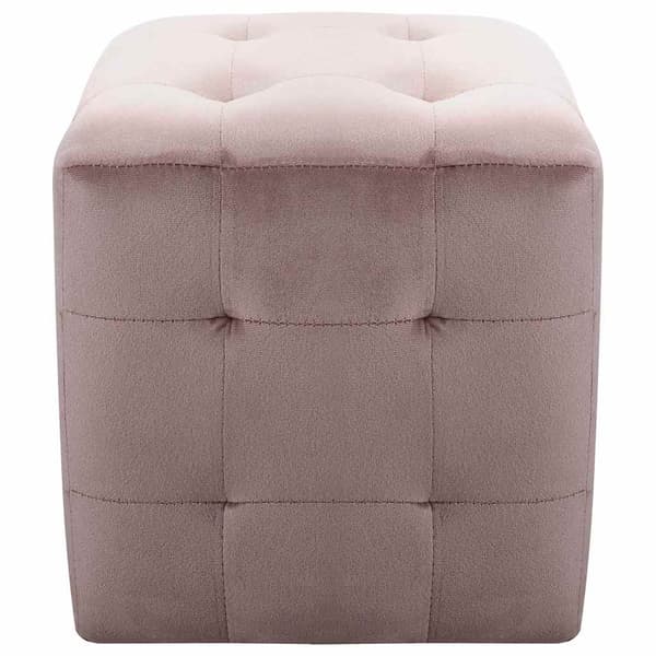 vidaXL Sittpuff 2 st rosa 30x30x30 cm sammetstyg