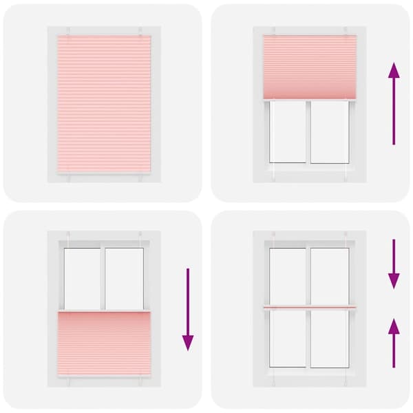 vidaXL Plisserad persienn rosa 95x150 cm tyg bredd 94,4 cm polyester