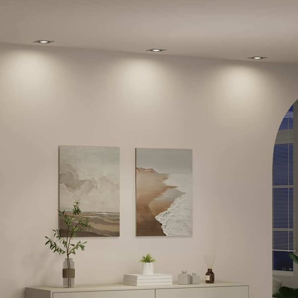 vidaXL Spotlight 12 pcs sølv 9 x 9 x 2 cm Aluminium