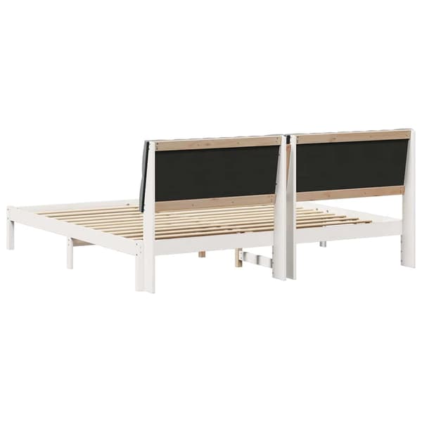 vidaXL Sängram med Vadderad Sänggavel Vit 200 x 200 cm