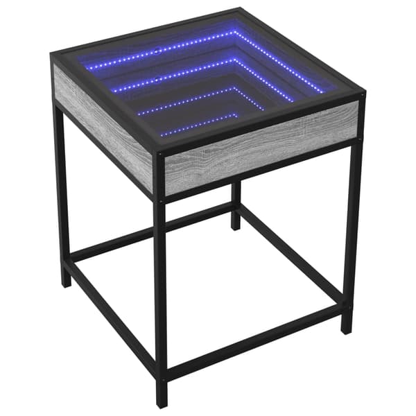 vidaXL Soffbord med Infinity LEDs grå sonoma 40x40x51 cm