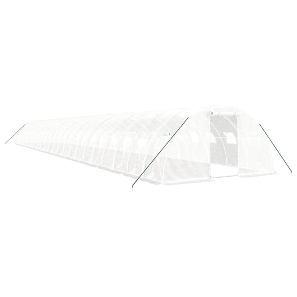 vidaXL Växthus med stålram vit 96 m² 24x4x2 m