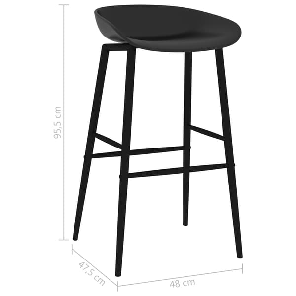 vidaXL barstole 4 stk. sort