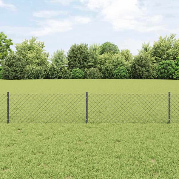 vidaXL Gjerde med innlegg. Grå 0.4 x 10 m Stål