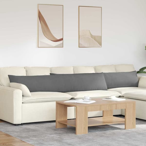 vidaXL Soffkuddar 2 st Mörkgrå 200 x 40 cm tyg