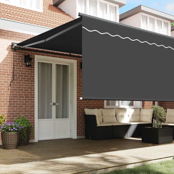 vidaXL Utfällbar markis Antracit 500 × 300 cm Polyester och aluminium