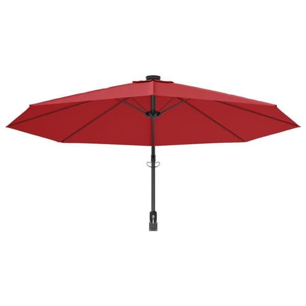 vidaXL Väggmonterat parasoll klarröd 290 cm