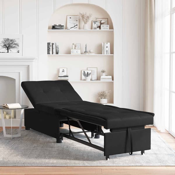 vidaXL Pull Out Sofa Bed Svart 194 x 67 x 82 cm Mikrofiber