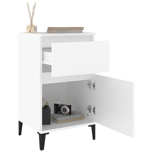 vidaXL Sängbord vit 40x35x70 cm
