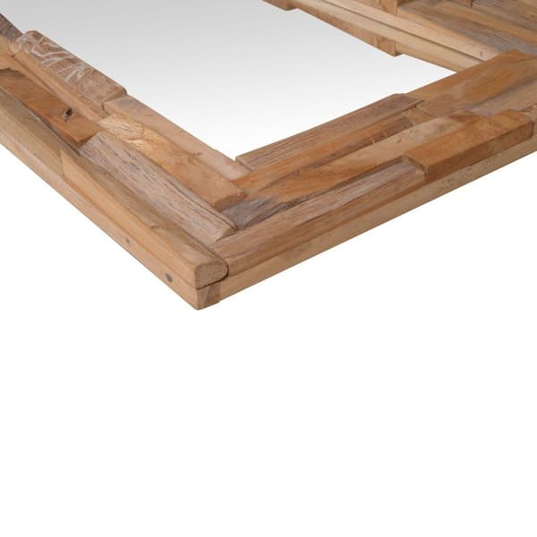 vidaXL Prydnadsspegel teak 60x60 cm kvadrat