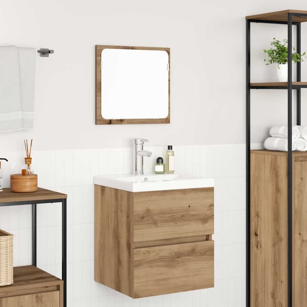 vidaXL Badrumsmöbelset 2 pcs Artisan ek och vit Konstruerat trä
