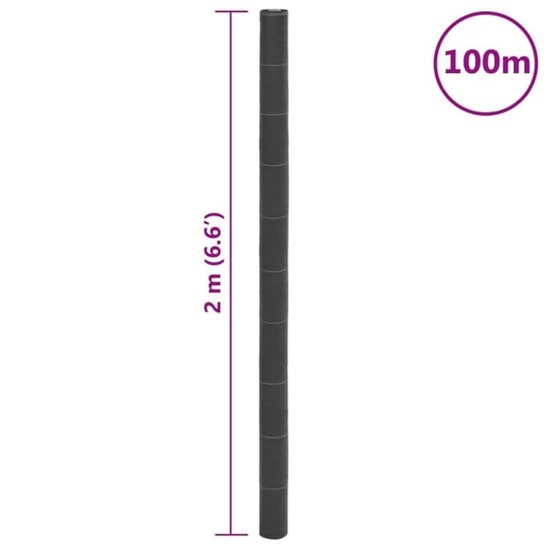 vidaXL Kontrollmatte for ugress svart 2x100 m PP