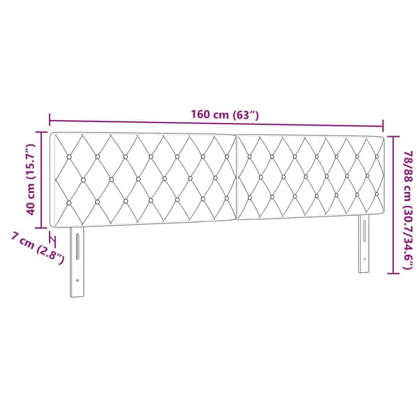 vidaXL Huvudgavel Ljusgrå 160 cm Sammet