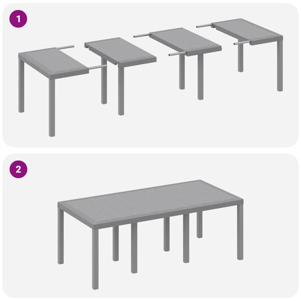 vidaXL Trädgårdsmöbelset 9 pcs Ljusgrå Polypropylen