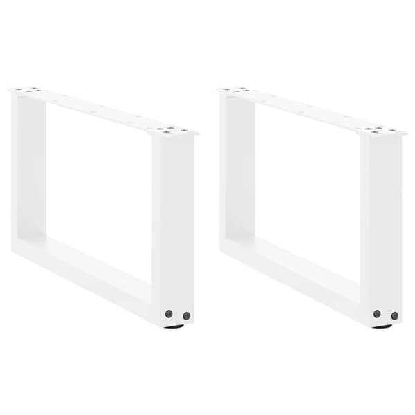 vidaXL Soffbordsben U-formade 2 st vit 60x(30-31) cm stål