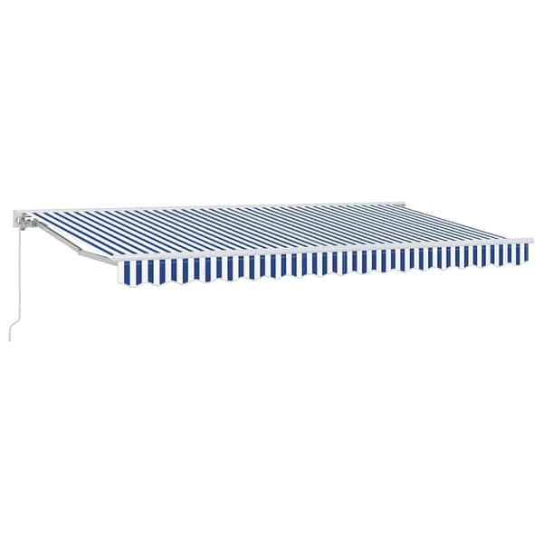 vidaXL Markisram Blå och Vit 350 x 200 cm Polyester med PU-beläggning