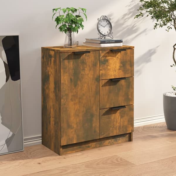vidaXL Skjenk røkt eik 60x30x70 cm konstruert tre