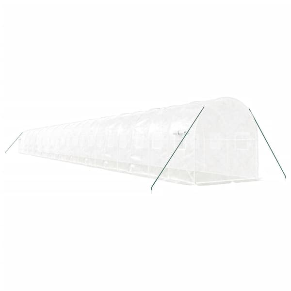 vidaXL Växthus med stålram vit 48m² 24x2x2 m