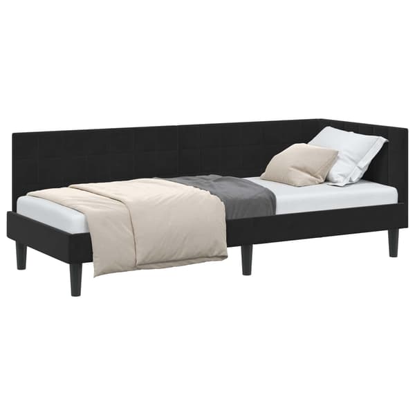 vidaXL Hörnssängram Svart 80 x 200 cm Sammet