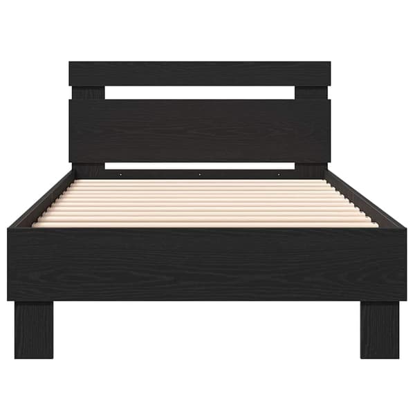 vidaXL Sengestel med hodegjerde Svart eik 90 x 190 cm Konstruert tre