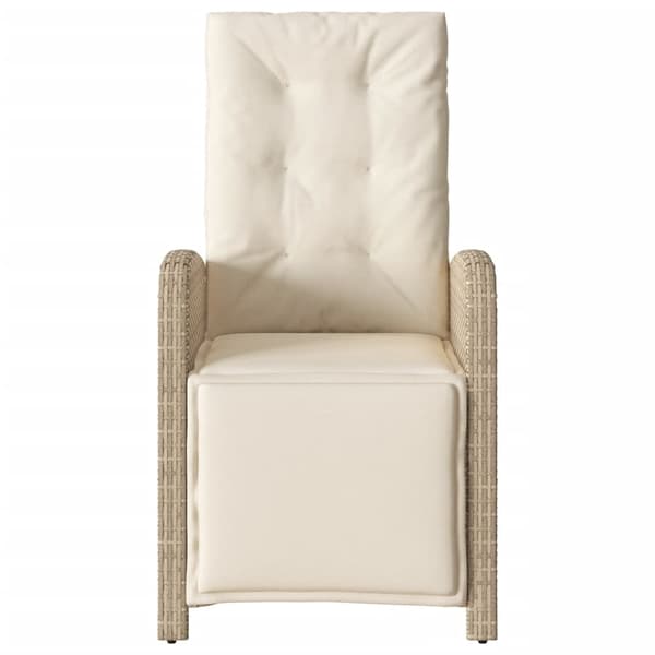 vidaXL Bistrogrupp med dynor 3 delar beige konstrotting