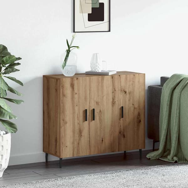 vidaXL Serviesskap Artisan Eik 90 x 34 x 80 cm Konstruert tre