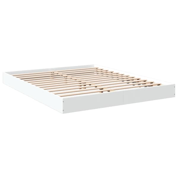 vidaXL Sengeramme hvit 150x200 cm konstruert tre